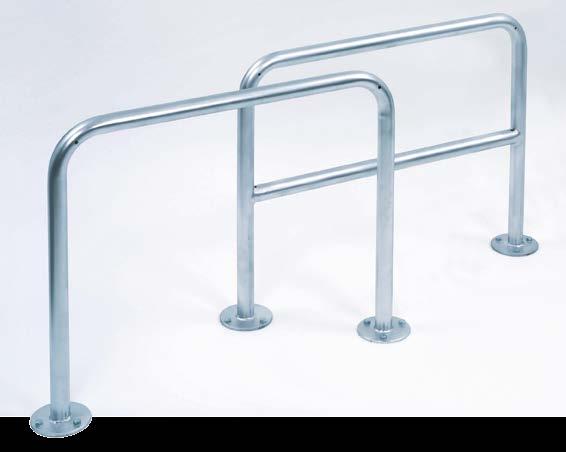 extension) or with base plates to bolt in place L Design parker for attractive urban design L On request also colour coated in RAL of choice L Model range 9800: Additional knee tube for more leaning