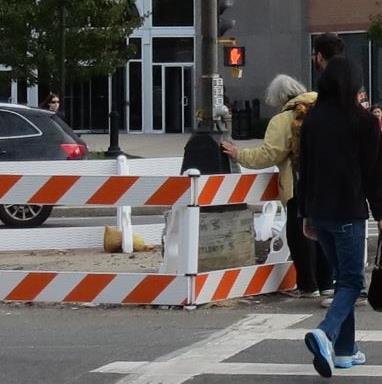Temporary Pedestrian Signals Relocate Signals on
