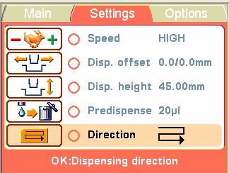 Routine Operation Protocol settings Dispensing direction The row wise dispensing direction is default for each plate type. However, you may change the dispensing direction, if necessary.