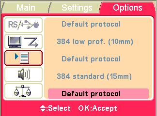 Routine Operation Instrument options Start-up protocol You can set which protocol is automatically selected in the Main menu when the Multidrop Combi is powered on. Go to the Options menu.
