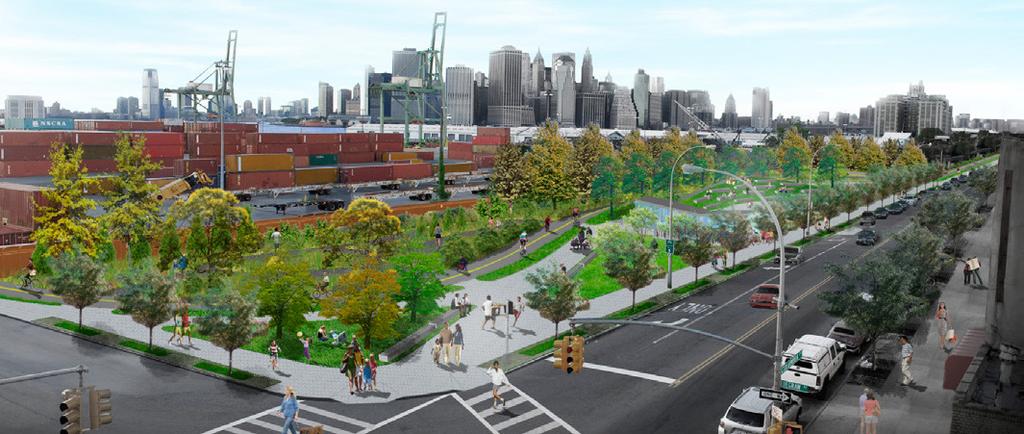 Today, the Greenway consists of 23 NYC DOT capital projects, spanning 14-miles from Greenpoint to Bay Ridge; 6 miles of the