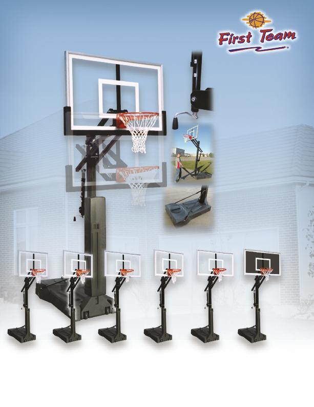 Backboards available in acrylic or glass Optional bolt-on TuffGuard backboard padding available in several colors Springs located in the extension assembly counterbalance the weight of the backboard