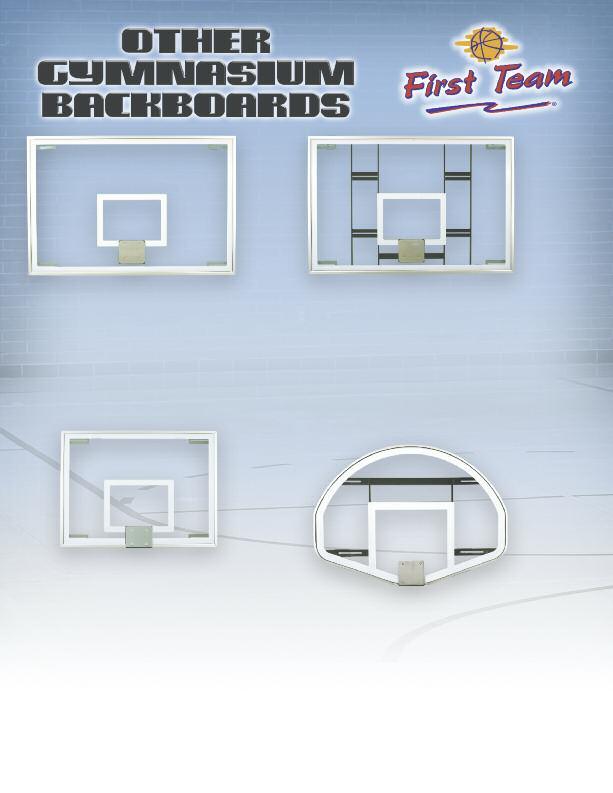 FT236 FT241 Traditional 48 x72 competition glass backboard Cushioned 1/2 tempered glass Regulation white border and shooters square fired into glass Meets all NCAA and H.S.