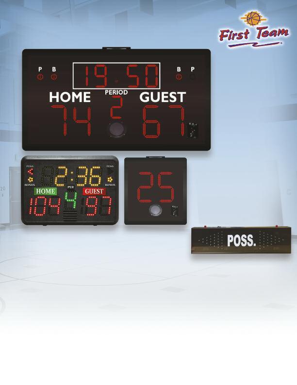 FT805 Tabletop Portable Scoreboard Will score basketball, wrestling, volleyball, lacrosse Dimensions: 22 x 15 x 8 Digit Sizes: 4 Trouble-free LED bulbs Loud built-in horn Easy-to-read control panel