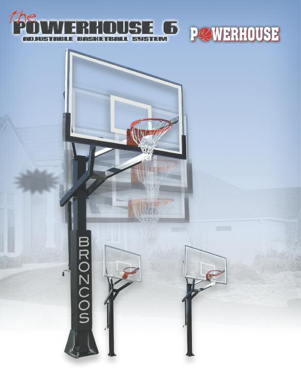 Unique CLEARSPAN backboard mount eliminates any visual obstructions behind glass Breakaway goal included Optional bolt-on TuffGuard backboard padding available in several colors Super Tough 6 x6 post