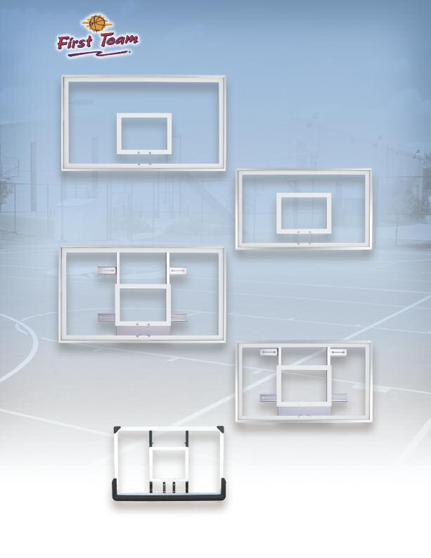 FT222 42 x72 acrylic backboard All weather 1/2 thick clear acrylic Competition grade anodized alum. frame Warranted on First Team systems only Approx. Shipping Weight: 100 lbs.