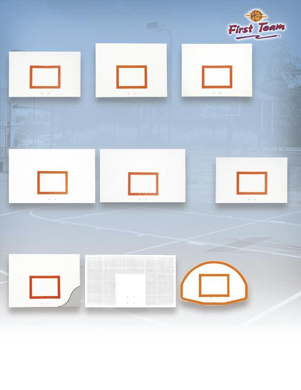FT256 3 x5 Rectangular steel backboard 10 ga. construction White weather resistant powdercoat Official orange shooters square Warranted on First Team systems only Approx. Shipping Weight: 90 lbs.