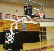 the portable comes with an official size (42 x 72 ) shatter proof glass backboard, our original PRO-MOLD backboard padding, and a positive lock breakaway goal The base is fully padded on three sides