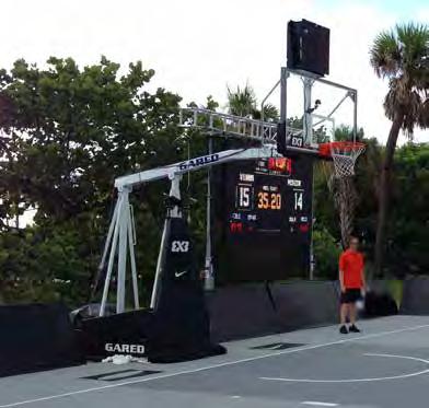 36 GARED HOOPMASTER LT:THE PORTABLE OF CHOICE FOR SIDE COURTS, OUTDOOR COMPETITION AND INTRAMURAL PLAY The traditional style of the GARED HOOPMASTER LT offers more features and structural strengths