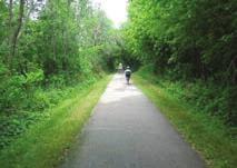 The trail is easily-accessible from several designated trailheads with parking lots and restrooms.