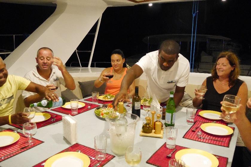 The menu can vary depending on the choice of the local markets as well as the results of the fishing. Your Yacht and Crew: The sailing cruises are held on the catamaran "Le Gauguin" (24m / 78 ft).