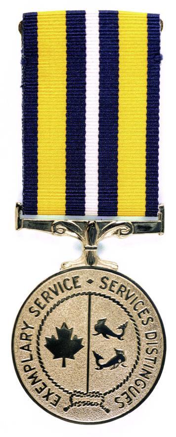CANADIAN COAST GUARD EXEMPLARY SERVICE MEDAL TERMS This medal may be awarded to a Canadian who: (a) is an employee of the Department of Transport on or after 25 October 1990; and (b) has completed