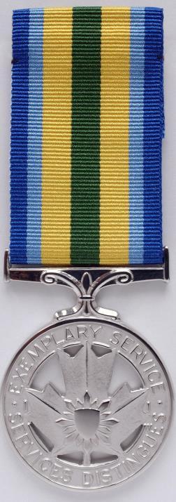 PEACE OFFICER S EXEMPLARY SERVICE MEDAL TERMS The medal was created to recognize peace officers who have served in an exemplary manner, characterized by good conduct, industry and efficiency.
