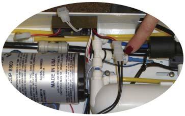 Turn water on to the system and plug the transformer in. Un-plug connection between the pump and Hi-Rec Module (see picture below). B. Note the pressure reading on the gauge.