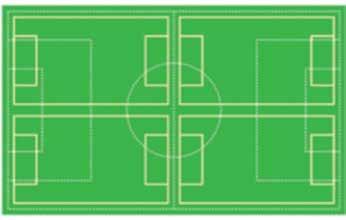 The below diagrams outline how ALDI MiniRoos pitches should look when set-up on a full-size football field: Under 6 & 7 Up to 8 pitches on a full-size football pitch Under 8 & 9 Up to 4 pitches on a