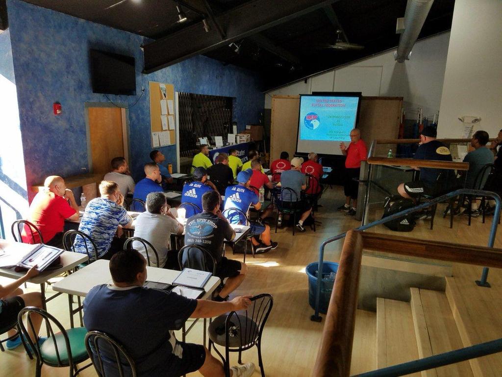 CJSA / US Futsal Bill Sampaio Bill Sampaio conducting the classroom portion of the US Futsal State Licensing Level 2 course on July 22,2017.