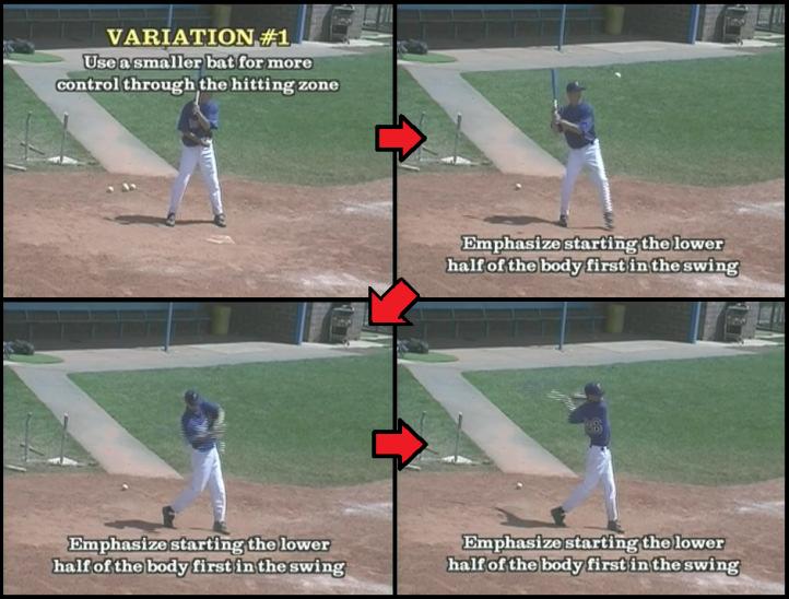 It's a very important point in hitting, is that you want your hands above or over the ball at contact. Again, the fungo drill is being used here to hit line drives and ground balls.