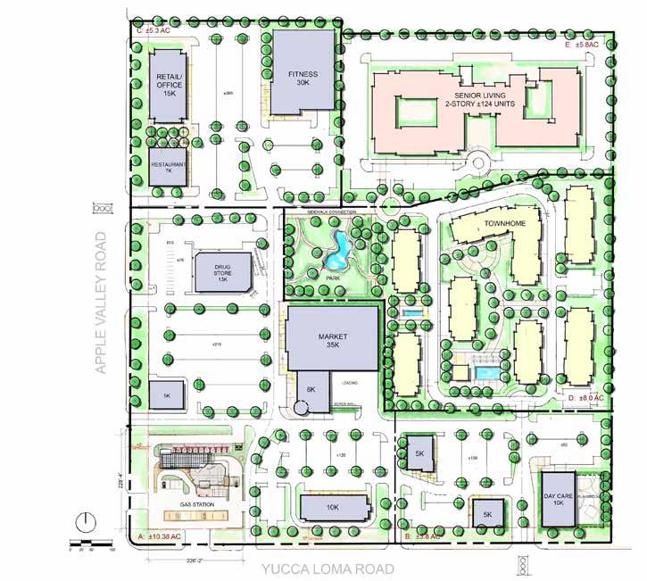 PROPOSED SITE PLAN PARCEL A: (MARKET, GAS STATION, DRUG STORE, RETAIL, RESTAURANT) AREA = ±10.38 AC TOTAL BUILDING AREA (EXCLUDING GAS STATION S) = ±71,000 S.F.