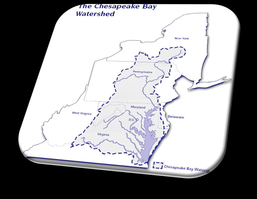 The Chesapeake Watershed -50% of the water comes from the Atlantic Ocean,