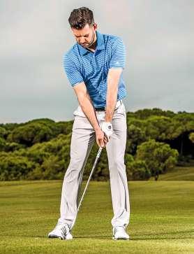 TRAIL HEEL DOWN To help the clubface rotate through impact, keep your trail heel floored.
