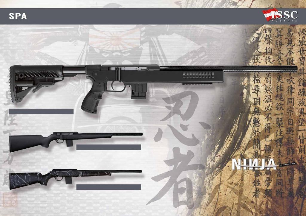 SPA NINJA The silenced firearm with an integrated suppressor The barrel is enclosed in a carbon tube that contains the suppressor.