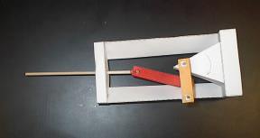 Figure 6: Crank Slider with only one axis of movement The next and final mechanism consisted of just a Lego motor connected to a Lego gear wheel that meshed with a Lego shaft lined with Lego teeth.