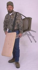 Patent #5,884,966 High quality portable seat with detachable bench Increases stability due to wide stance Easy to fold