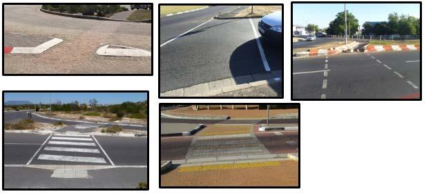 Figure 13: Difference in road markings at pedestrian crossings 5 CONCLUSIONS There is a lack of a clear consistent design standards when roundabouts are being planned and designed.