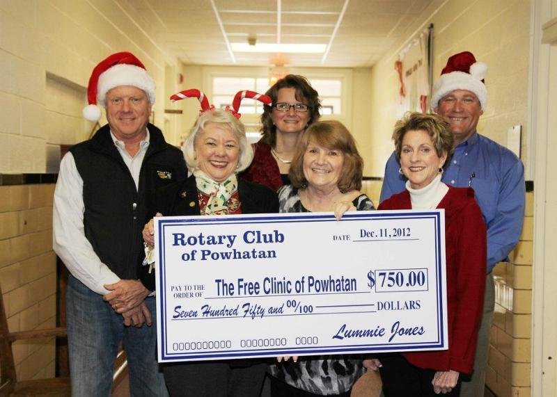 The Free Clinic of Powhatan. Since forming, The Rotary Club of Powhatan has give over $50,000.00 to local charities.