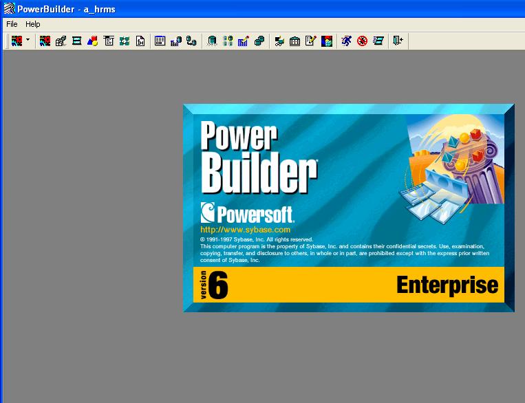 Fig 1: Power Builder installation window and database