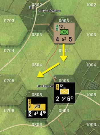 Flanking Fire 20.11.1 Flanking Determined by Movement In the illustration below, it is the British Action Phase. The Fireflyenhanced Sherman tanks move as indicated by the yellow arrow.