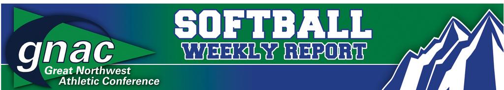 Apr. 6, 2016 Week 10 GNACSports.com @GNACSports Contact: Blake Timm, Assistant Commissioner For Communications 503-805-8756 btimm@gnacsports.com 2016 GNAC Softball Standings GNAC Overall W L Pct.
