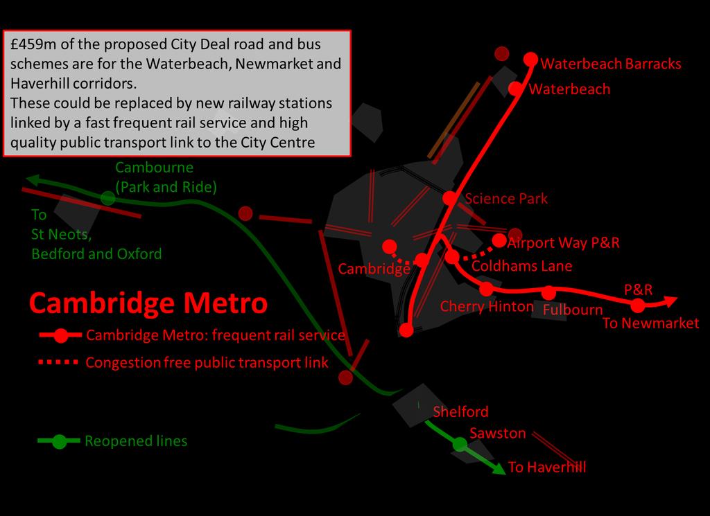Figure 5: Cambridge rail network on City