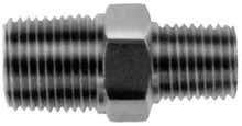 12NP [ ] ¾ 2 5 8 11 16 4600 8300 16NP [ ] 1 2¼ 7 8 13 8 3400 5900 RNP Hex Reducing Nipple (male NPT to reduced male NPT) NUMBER MALE