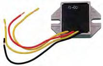 Converts 12 volt systems. Protects batteries, lights and complete electrical systems.12 volt 200 watt (or less). Yellow: Black: Red: WIRING CODE To both leads from lighting coil. To ground.