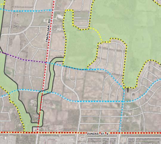 Figure 4-1: Draft North Oakville East Trails Plan 3 Site Location Cycling Facilities A comprehensive cycling plan for the North Oakville Secondary Plan area will improve the safety and attractiveness