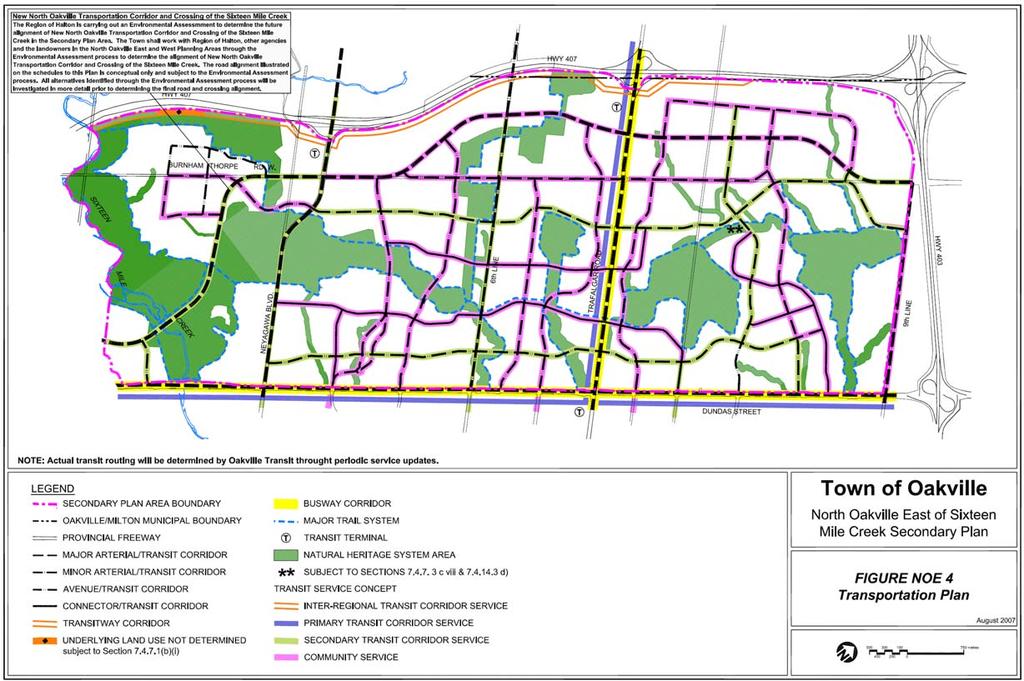 Figure A1: North Oakville Transit Plan Source: Town of Oakville