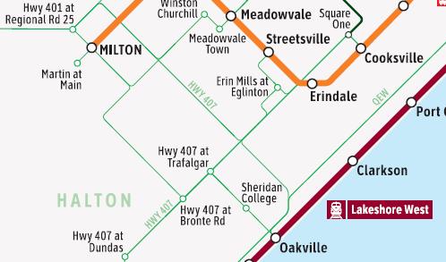 Figure 3-1: Oakville Transit Routes 1 Site Location Figure 3-2: