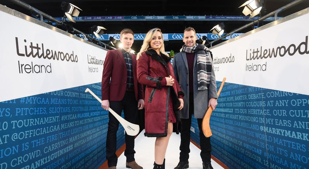 At the launch of Littlewoods Ireland were Waterford hurler Austin Gleeson, former Cork camogie star Anna Geary and former Kilkenny hurler Jackie Tyrell in Croke Park Welcome Uachtarán an Cumann