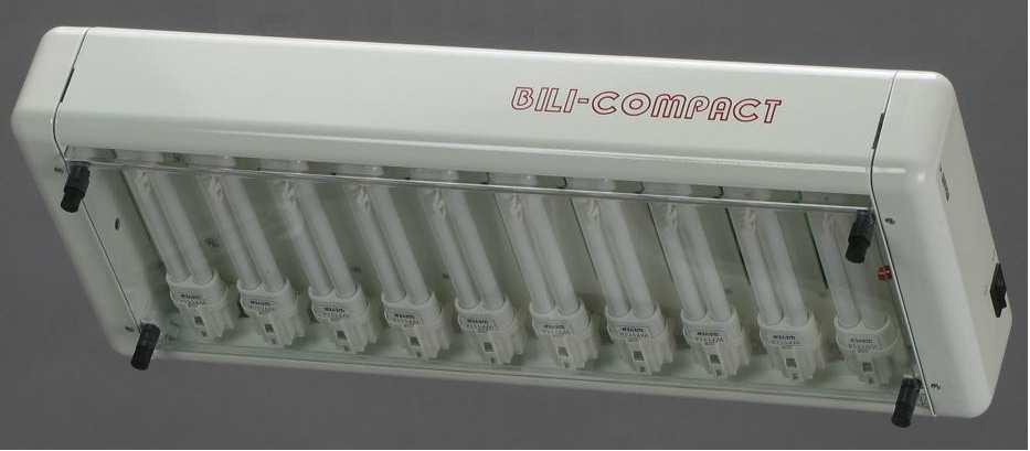 Structure and operating principle The phototherapy device BILI-COMPACT includes the following components: 4 3 2 1 5 1 10 specific energy saving lamps 2 Switch on-off 3 Operating hour counter 4