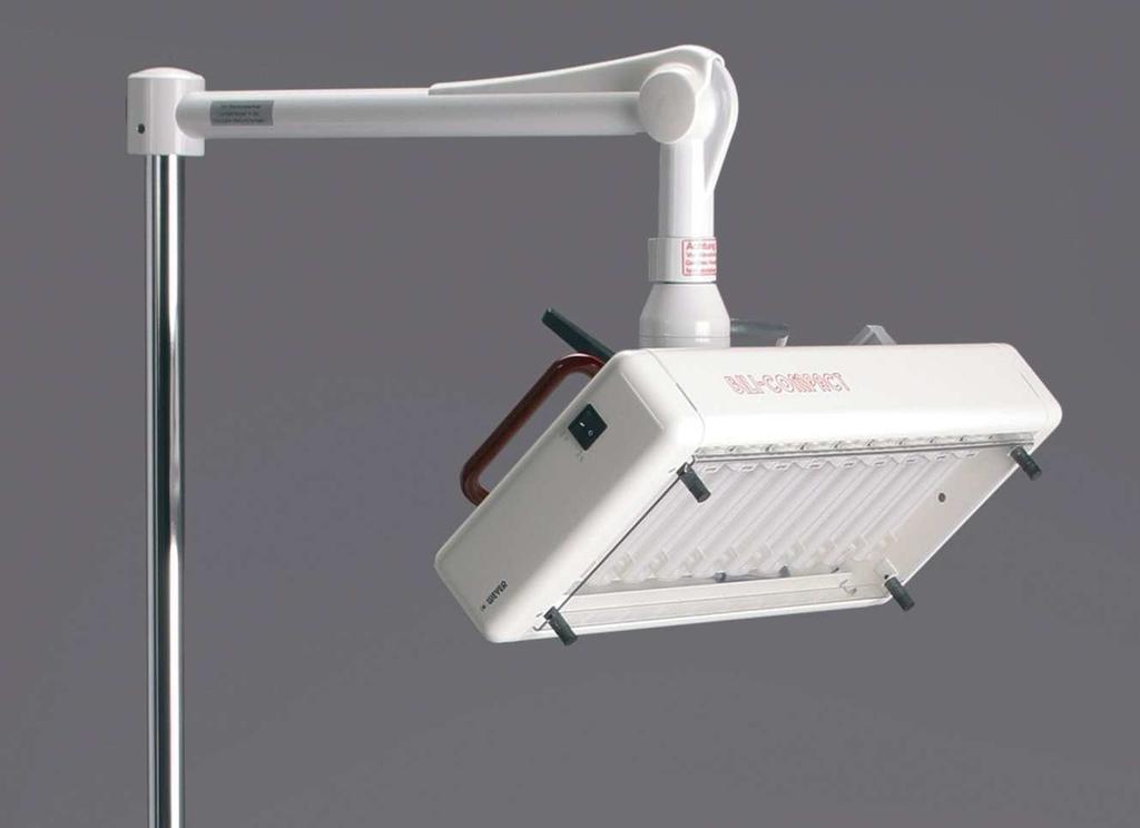 When the phototherapy device BILI-COMPACT shall be placed on an incubator or warming bed, check whether the canopy is suitable for a load of approx. 5 kg and verify whether it is positioned securely.