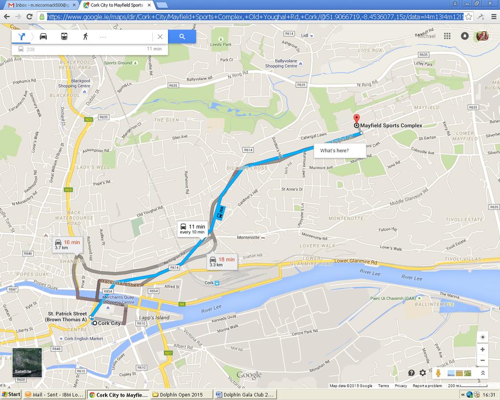 TRAVEL AND ACCOMMODATION Directions to Mayfield Sports Complex from Cork City Centre.