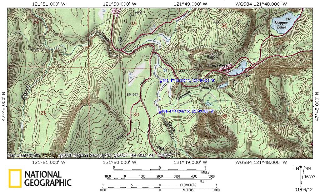 Youngs Creek Hydroelectric Project, FERC No. 10359 Figure A-1. Map of Monitoring Site Reach.