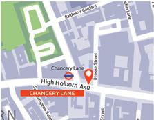 CHANCERY LANE STATION From Chancery Lane tube station take the exit marked Holborn Circus and meet by the