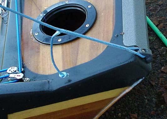 Mainsheet bridle When you splice the bridle terminal keep the tail long and leave it outside.