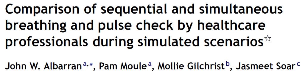 with simultaneous assessment of breathing, pulse check by healthcare providers at 10s results in 98.9% sensitivity and 48.