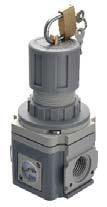 available versions Without manometer size Lockable knob size - Check valve size -- The check valve inside the regulator allows to relieve downstream pressure in a quick and effective way.