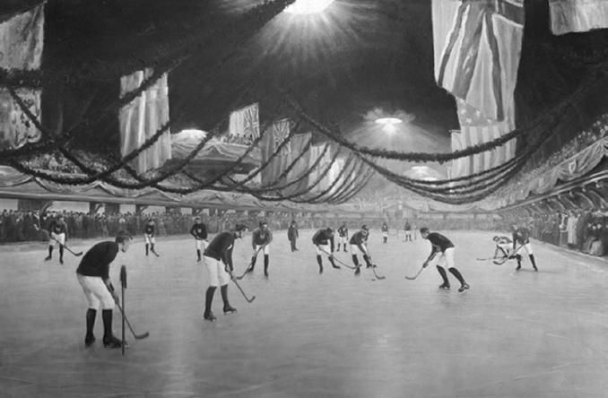 Hockey Rink The Dawn of Hockey Modern hockey is played on ice with a hard rubber puck, but the game didn t start out that way.