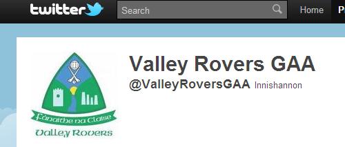 Valley Rovers are now on Twitter and followers are increasing daily.
