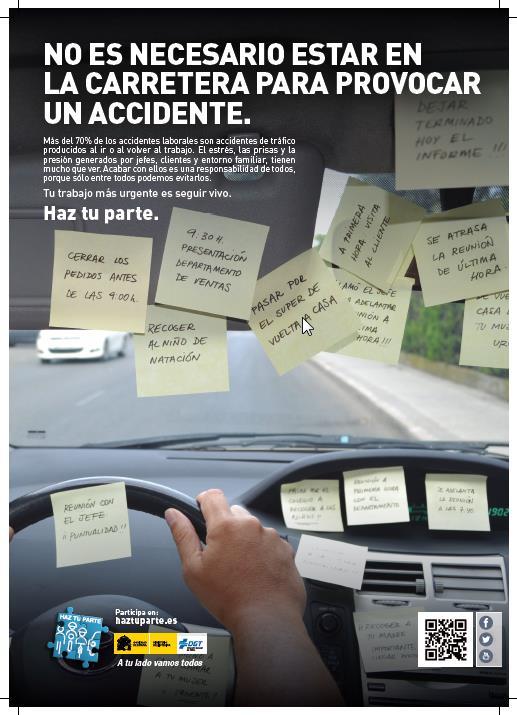 Launching communication campaigns and specific control and surveillance campaigns on 'in itinere' accidents Communication campaigns are presented together with specific control and